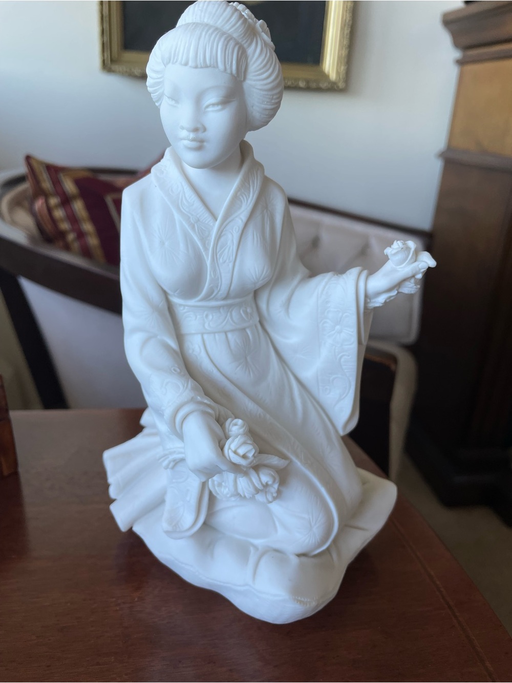 Vintage Sculptor Arnaldo Giannelli Italy Lovely White Geisha Figurine